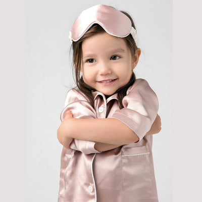 SilkyBerries 100% mulberry silk pajama set for children, 22 momme