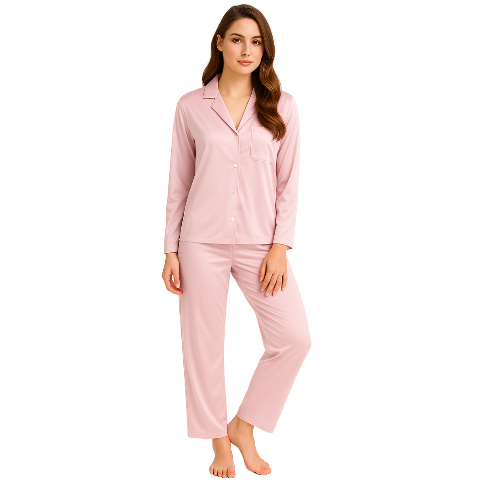 100% mulberry silk women's pajama set, 22 momme, by SilkyBerries