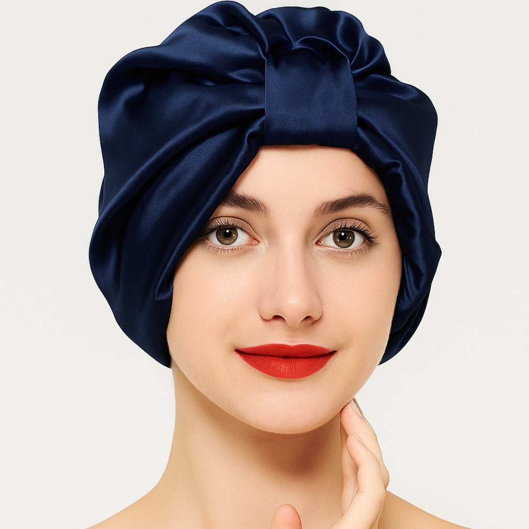 SilkyBerries 100% Mulberry Silk Bonnet, 19 Momme Silk Night Sleep Cap