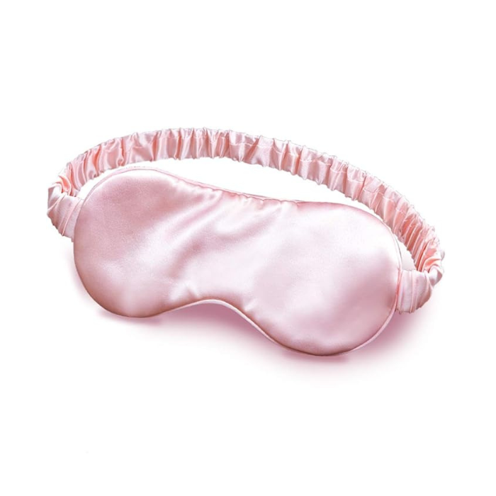 Pink 100% mulberry silk sleep mask by SilkyBerries, 19 momme