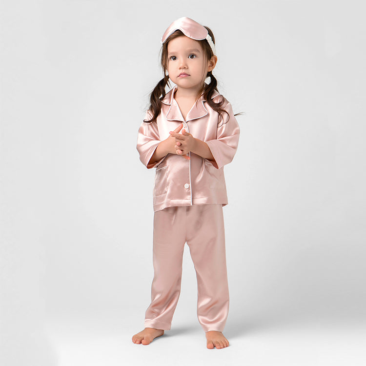 Pijamas de seda de morera 100% naturales que protegen la piel para niños