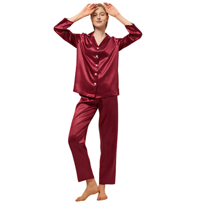 Pijama de lujo para mujer, 100 % seda morera natural que protege la piel