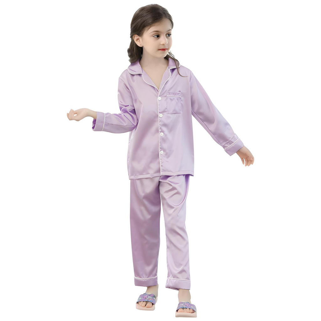 Pijamas de seda de morera 100% naturales que protegen la piel para niños