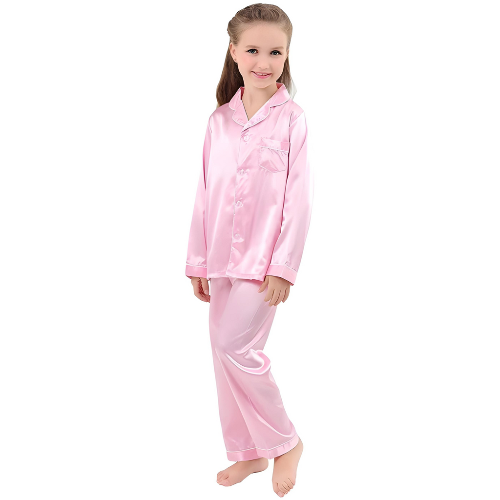 Pijamas de seda de morera 100% naturales que protegen la piel para niños